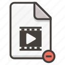 document, file, media, movie, remove, video