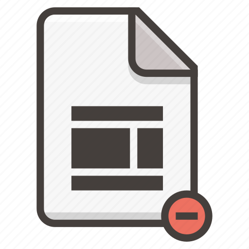 Document, file, columns, layout, remove icon - Download on Iconfinder