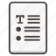 document, file, list, text 