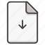 document, file, arrow, download 
