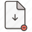 document, file, arrow, download, remove 
