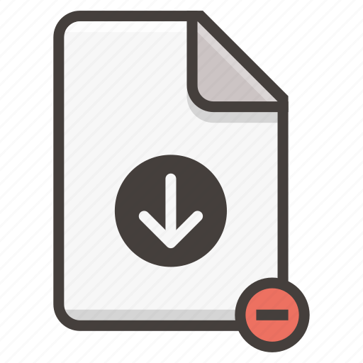 Document, file, arrow, download, remove icon - Download on Iconfinder