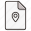 document, file, location, map, marker, pin 
