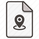 document, file, location, map, marker, pin