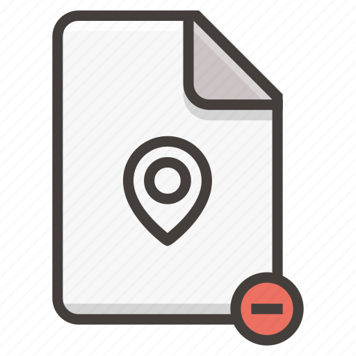 Document, file, location, map, marker, pin, remove icon - Download on Iconfinder