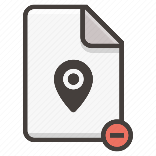 Document, file, location, map, marker, pin, remove icon - Download on Iconfinder