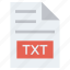 document, document list, extension, file, format, page, txt 