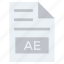 ae, document, document list, extension, file, format, page 