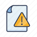 error, document, file, paper, page, warning, exclamation