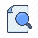 search, document, file, paper, page, find, magnifier