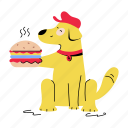 dog burger, dog food, dog eating, cute dog, dog pet 