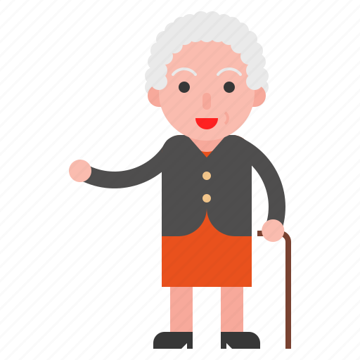 Elder, old, old woman, people icon - Download on Iconfinder
