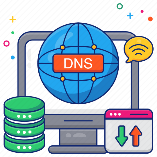 Domain name system, global data transfer, data transmission, data uploading, data downloading icon - Download on Iconfinder