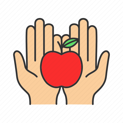Apple, charity, donate, donation, food, fruit, hands icon - Download on Iconfinder