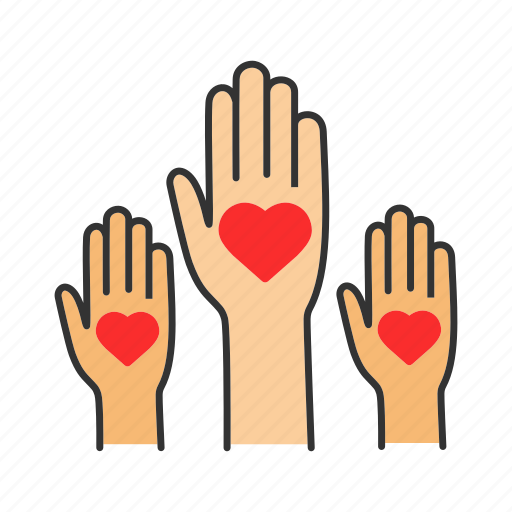 Charity, donate, donation, hands, heart, helping, volunteering icon - Download on Iconfinder