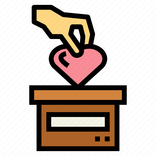 Charity, hand, kindness, give, love, heart icon - Download on Iconfinder