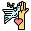 cooperation, charity, bird, peace, hand 