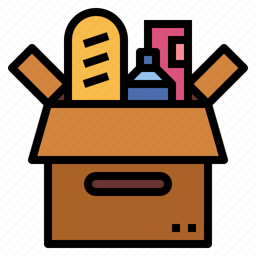 Food, donation, box, charity, bread icon - Download on Iconfinder