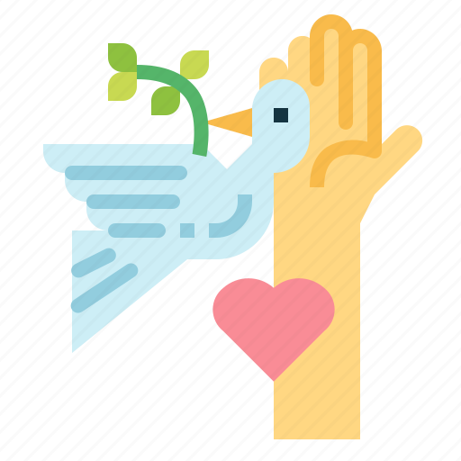 Cooperation, charity, bird, peace, hand icon - Download on Iconfinder