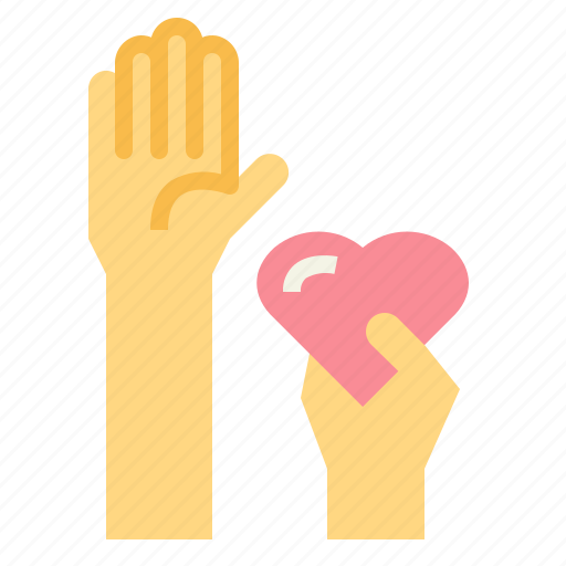 Hands, up, solidarity, charity, volunteer, heart icon - Download on Iconfinder