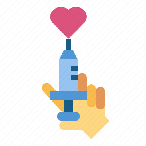 Syringe, heart, medical, hand, healthcare icon - Download on Iconfinder