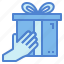gift, box, hand, give, celebration, donation 