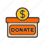 donation box, charity, donate, welfare, contribution, fundraising, care, funding 