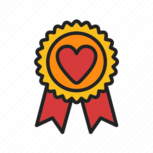 Registered charity, ribbon, badge, heart, checkmark, accreditation, medal icon - Download on Iconfinder