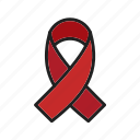 ribbon, bow, knot, awareness, aids, cancer, decoration, ornament