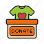 clothing donation box, charity, donate, shirt, clothes, garment, welfare, give 