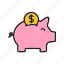 piggy bank, savings, coin, deposit, money, currency, dollar, pension 