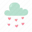 heart, rain, cloud, love, valentines
