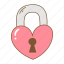 heart, lock, valentine, key, love