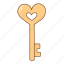 lock, heart, valentine, key, love 