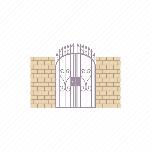 Cartoon, brick, gate, wall, architecture, entrance icon - Download on Iconfinder