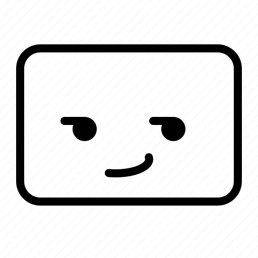 Emoticon, expression, face, rectangle, smirk, triangle icon - Download on Iconfinder