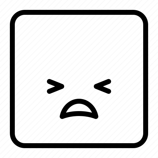 Emoticon, expression, face, square, tired, triangle icon - Download on Iconfinder