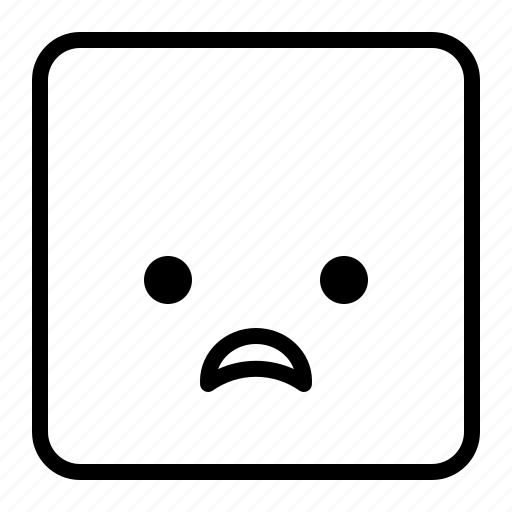 Emoticon, expression, face, frowning, square, triangle icon - Download on Iconfinder