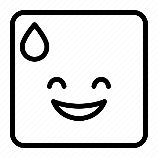 Emoticon, expression, face, smile, square, sweat, triangle icon - Download on Iconfinder
