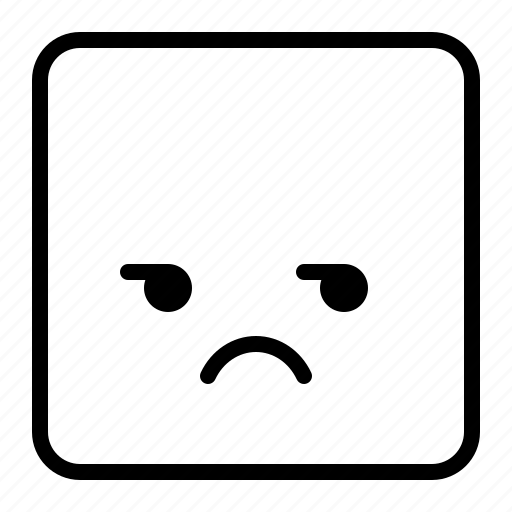 Emoticon, expression, face, square, triangle, unamused icon - Download on Iconfinder