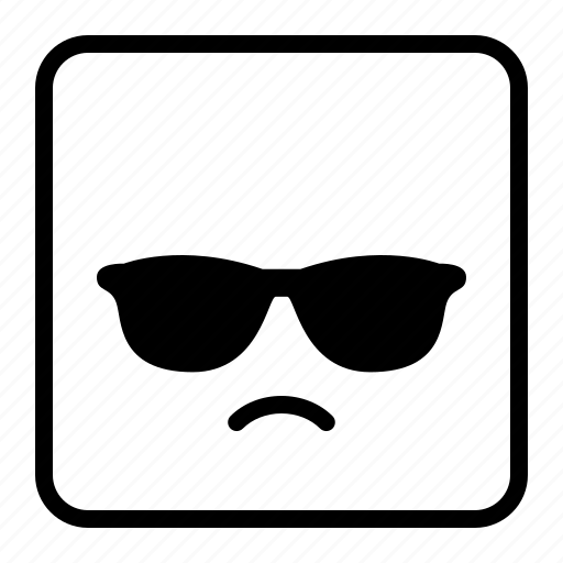 Cool, emoticon, expression, face, square, sunglasses, triangle icon - Download on Iconfinder