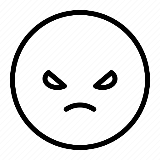 Angry, circle, emoticon, expression, face, triangle icon - Download on Iconfinder