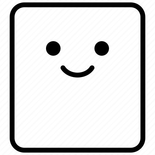 Emoticon, expression, face, happy, rectangle, smile icon - Download on Iconfinder