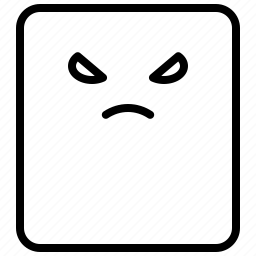 Angry, emoticon, expression, face, rectangle icon - Download on Iconfinder