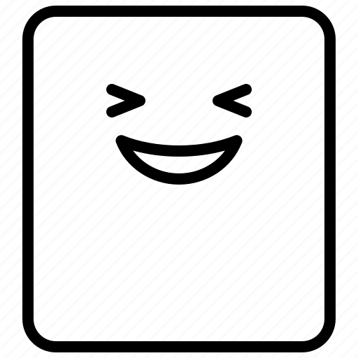 Emoticon, exited, expression, face, rectangle icon - Download on Iconfinder