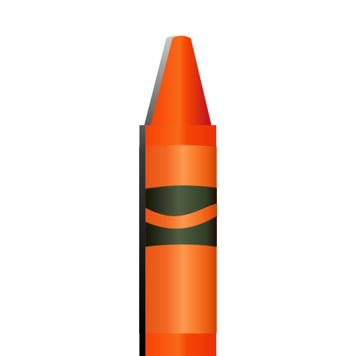 Crayon tip, crayon5, orange crayon icon - Free download