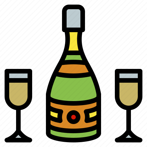 Alcohol, bottle, champagne, drink, glass, wine icon - Download on Iconfinder