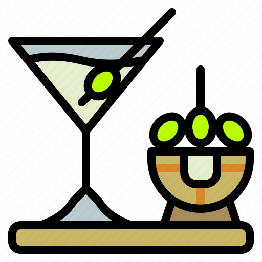 Alcohol, cocktail, drink, dry, martini, olive icon - Download on Iconfinder