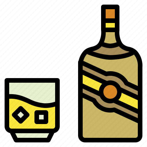 Alcohol, bottle, drink, glass, ice, whisky icon - Download on Iconfinder