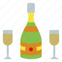 bottle, champagne, drink, glass, wine